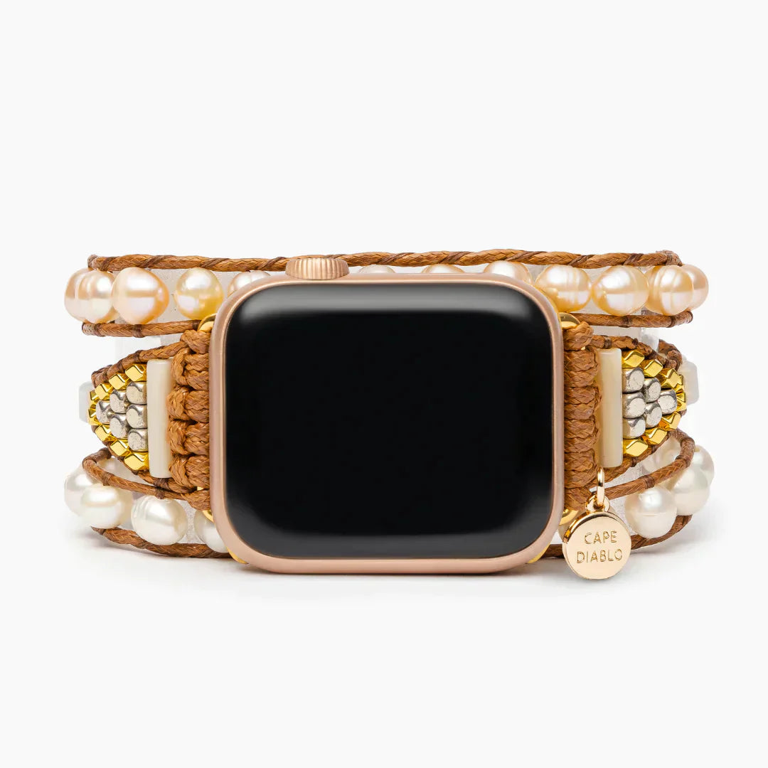 CAPE DIABLO グレイスフルパールフレッシュウォーターアップルウォッチストラップ(CDAW0026/41)