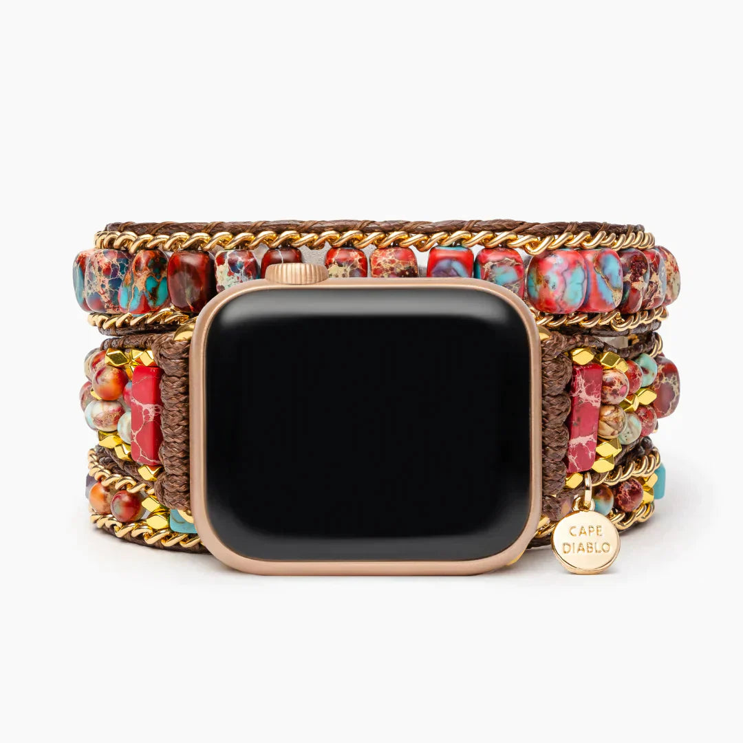 CAPE DIABLO チェリーエンペラージャスパーアップルウォッチストラップ(CDAW0028/41)