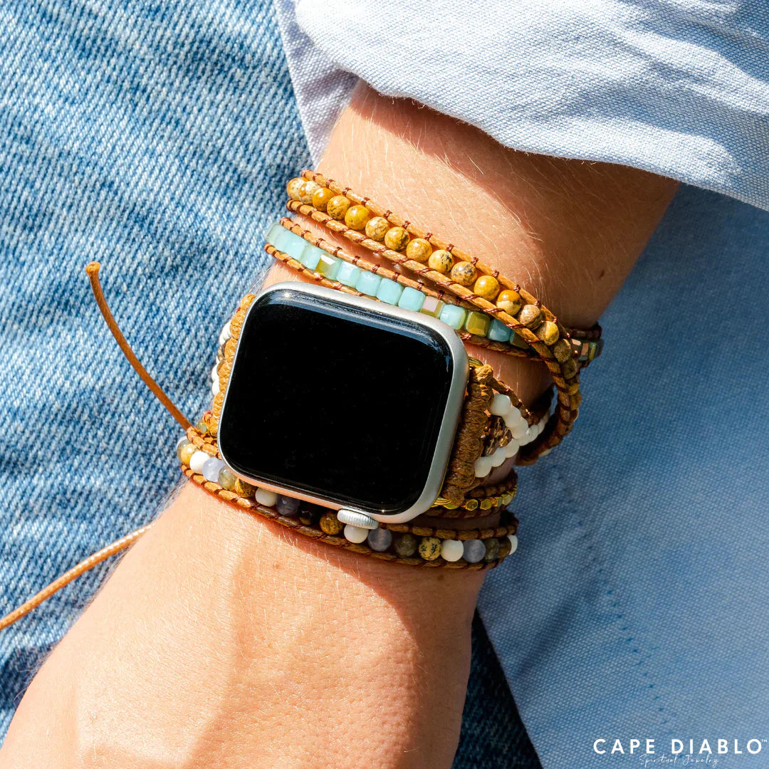 CAPE DIABLO ブルーアースジャスパーアップルウォッチストラップ(CDAW0029/41)