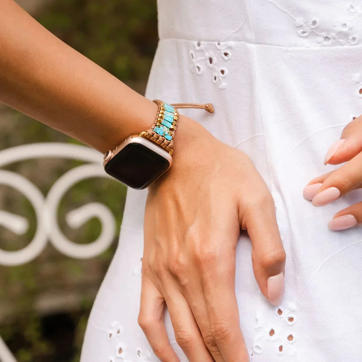 CAPE DIABLO ボーホーターコイズアップルウォッチストラップ(CDAW0064/41)