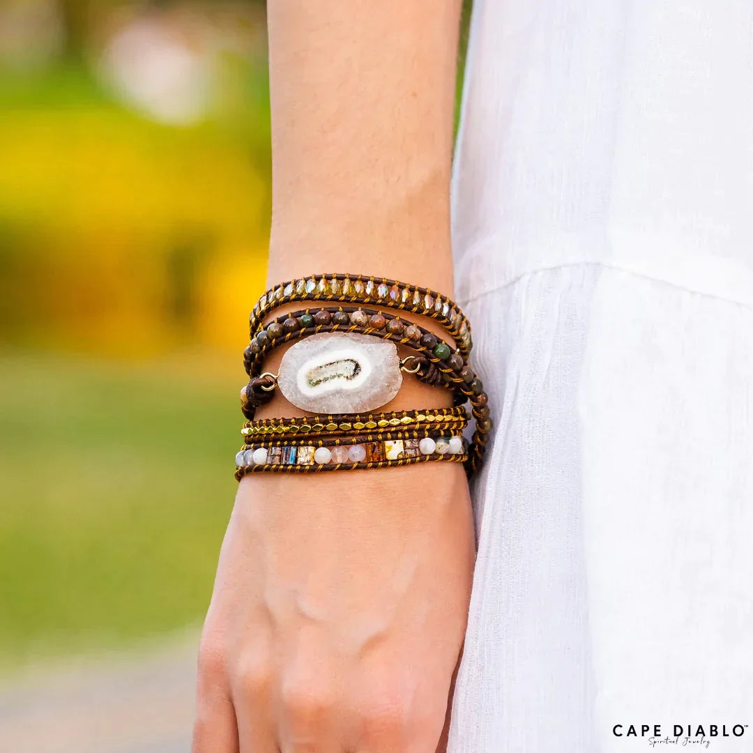 CAPE DIABLO ムーライトガッティスアゲートラップブレスレット(CDBL0004)