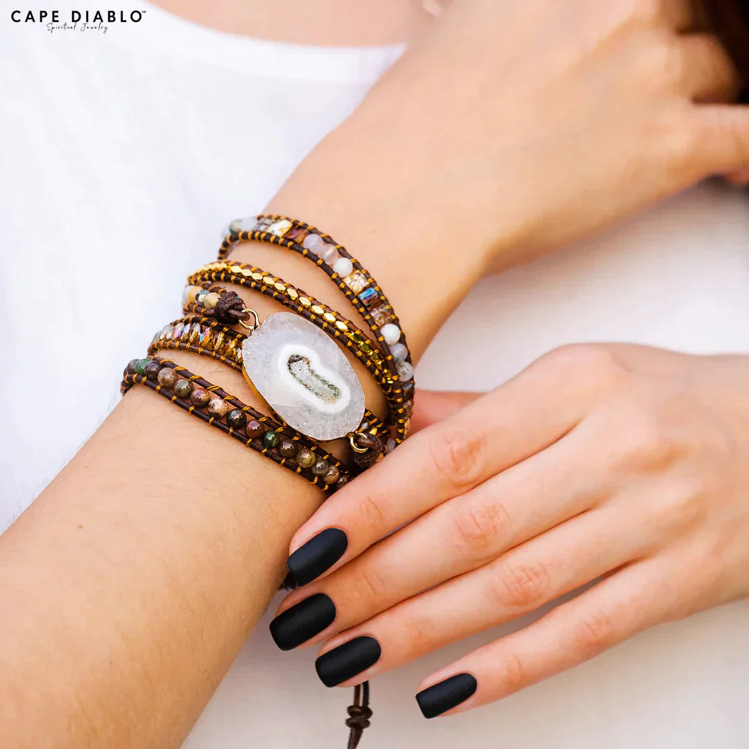 CAPE DIABLO ムーライトガッティスアゲートラップブレスレット(CDBL0004)