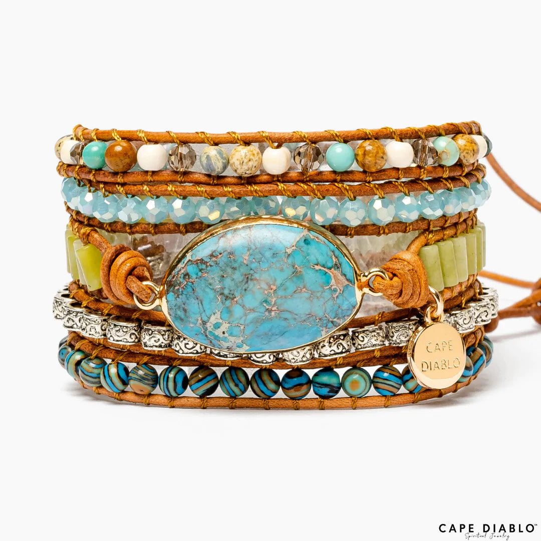 CAPE DIABLO ツイストオーシャンジャスパーラップブレスレット(CDBL0045)
