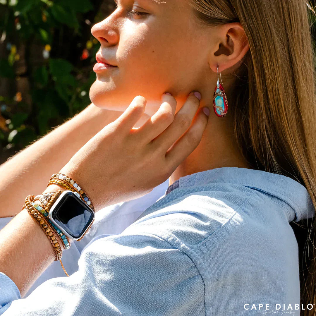 CAPE DIABLO ブルーアースジャスパーアップルウォッチストラップ(CDAW0029/41)