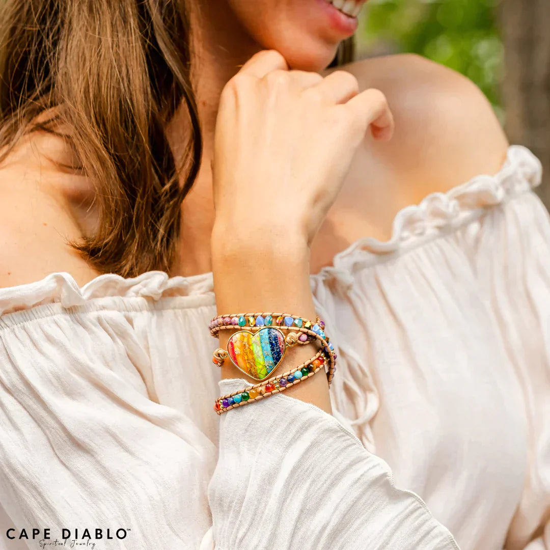 CAPE DIABLO チャクララブレインボーラップブレスレット(CDBL0028)