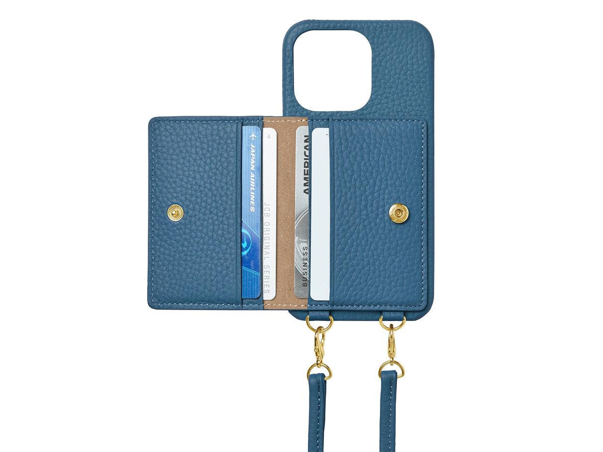 LADELINE Shoulder Strap 4Cards Case iPhone14 Pro