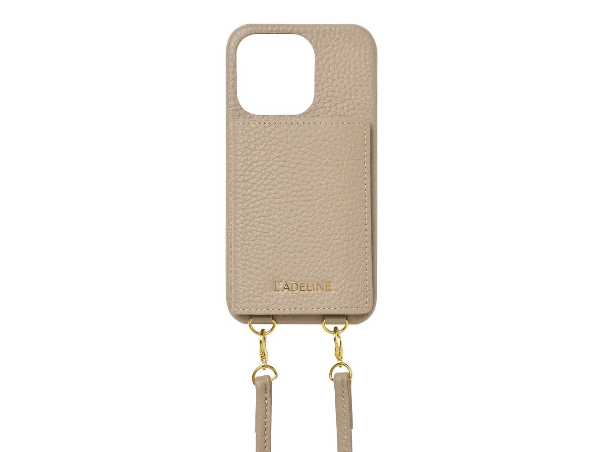 LADELINE Shoulder Strap 4Cards Case iPhone15 Pro